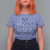 Autism Awareness Blue Butterflies T Shirt For Women Accept Love Understand