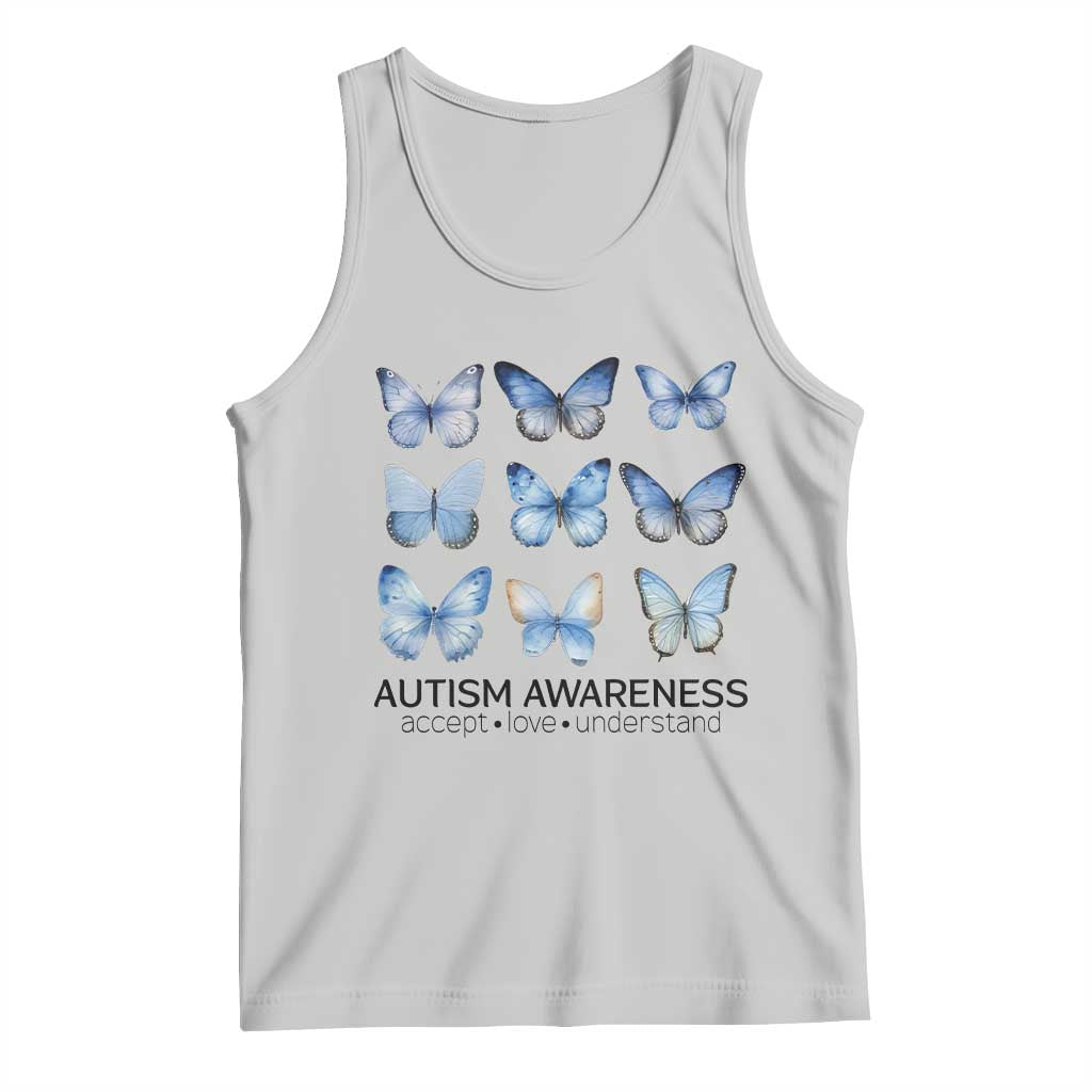 Autism Awareness Blue Butterflies Tank Top Accept Love Understand