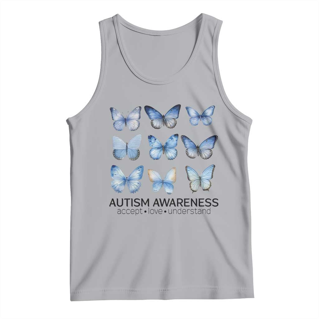 Autism Awareness Blue Butterflies Tank Top Accept Love Understand
