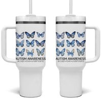 Autism Awareness Blue Butterflies Tumbler With Handle Accept Love Understand