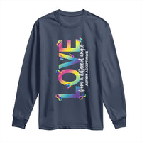 Autism Acceptance Long Sleeve Shirt Love From a Different Angle Rainbow Infinity