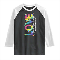 Autism Acceptance Raglan Shirt Love From a Different Angle Rainbow Infinity