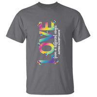 Autism Acceptance T Shirt Love From a Different Angle Rainbow Infinity