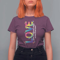 Autism Acceptance T Shirt For Women Love From a Different Angle Rainbow Infinity