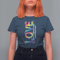 Autism Acceptance T Shirt For Women Love From a Different Angle Rainbow Infinity