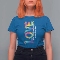 Autism Acceptance T Shirt For Women Love From a Different Angle Rainbow Infinity
