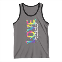 Autism Acceptance Tank Top Love From a Different Angle Rainbow Infinity