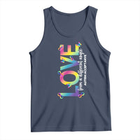 Autism Acceptance Tank Top Love From a Different Angle Rainbow Infinity
