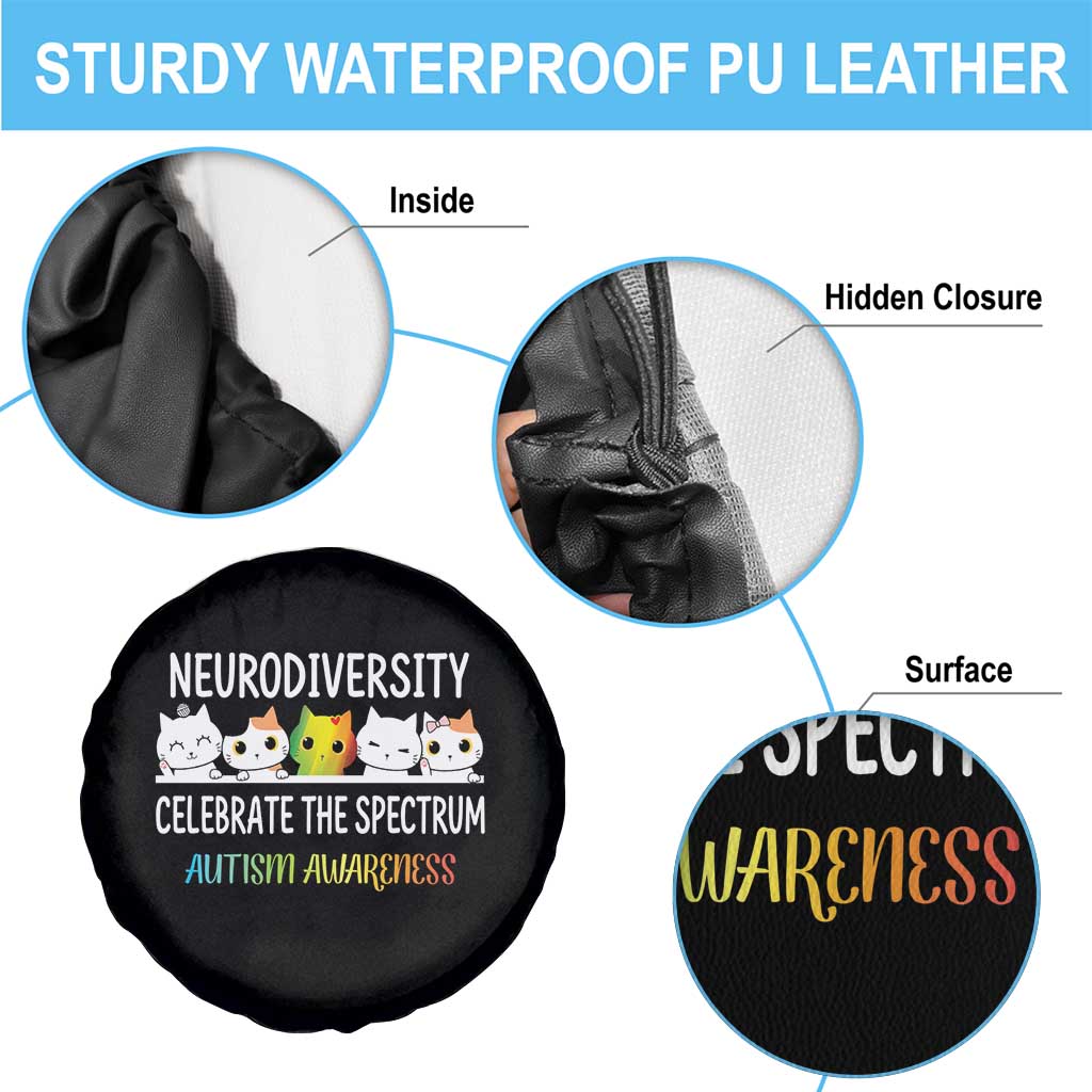 Cute Cats Autism Embrace Spare Tire Cover Neurodiversity Celebrate The Spectrum