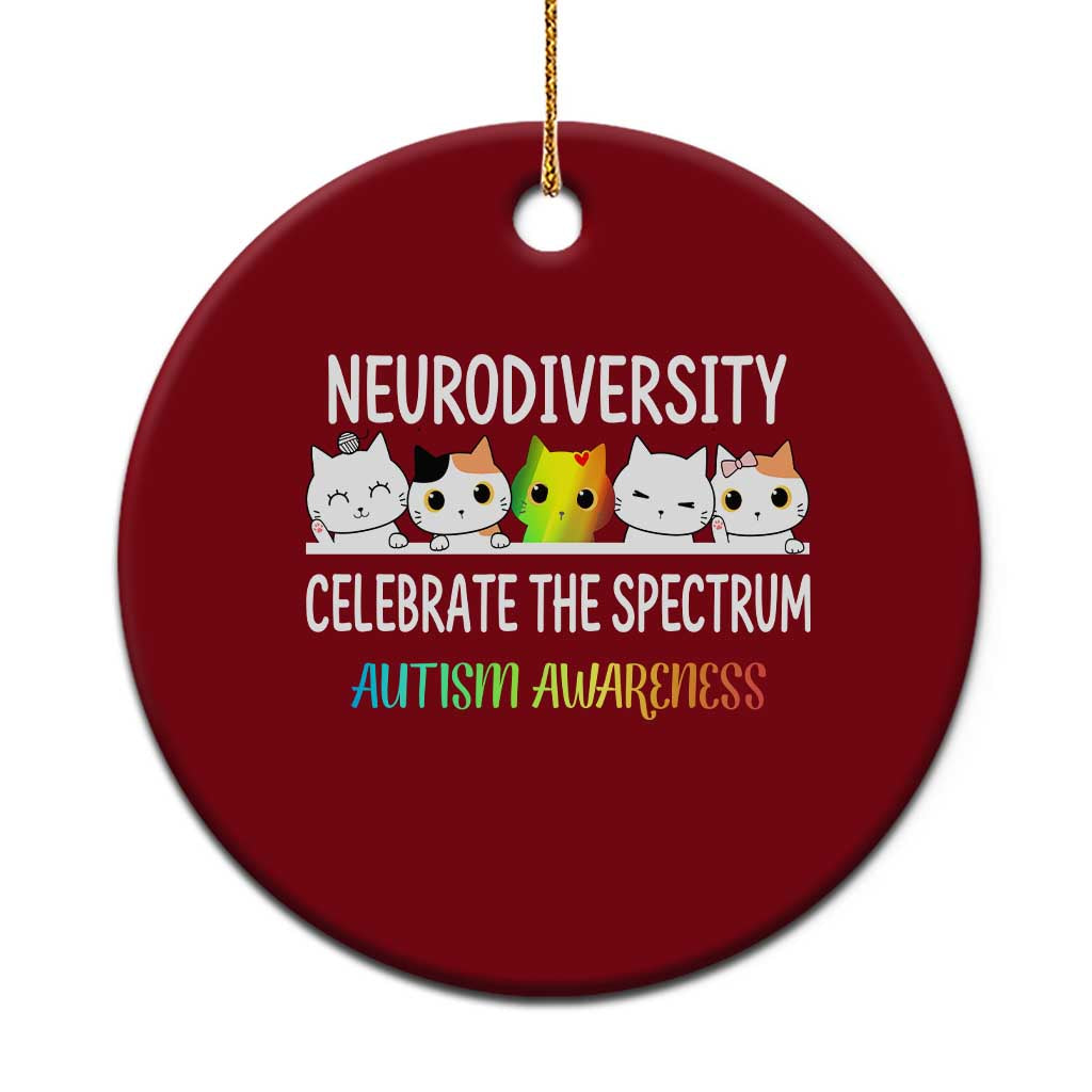 Cute Cats Autism Embrace Ceramic Ornament Neurodiversity Celebrate The Spectrum - Wonder Print Shop