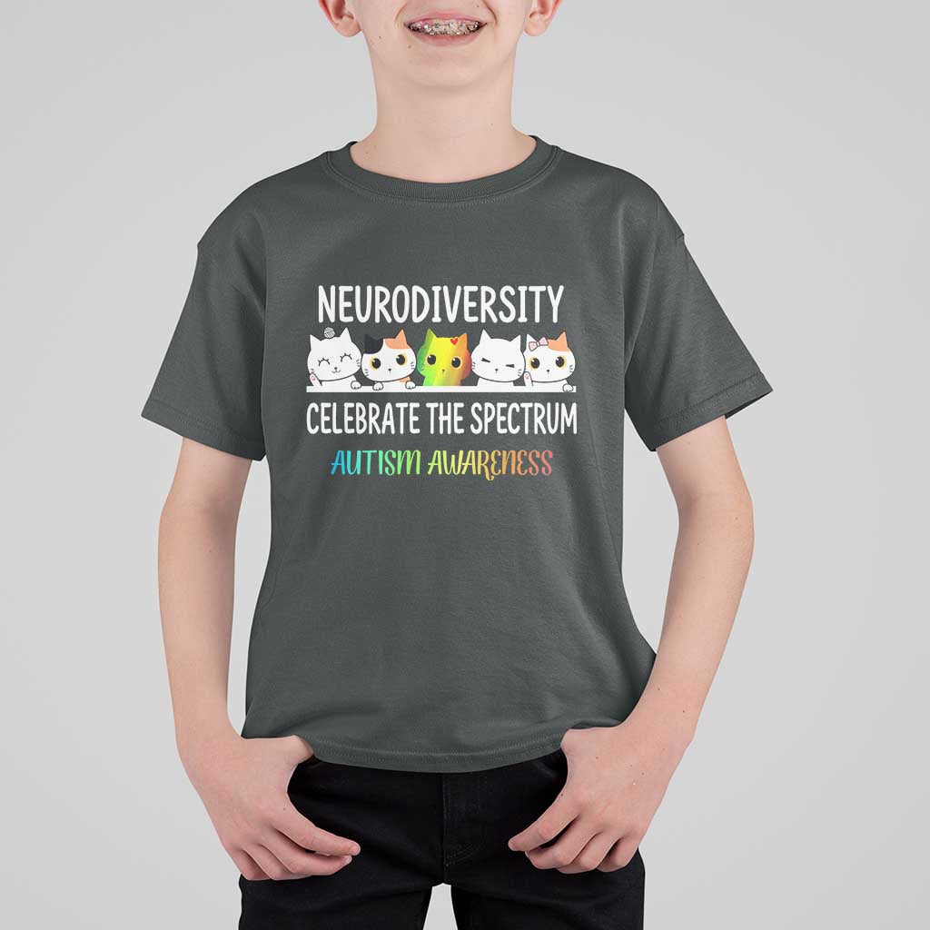 Cute Cats Autism Embrace T Shirt For Kid Neurodiversity Celebrate The Spectrum
