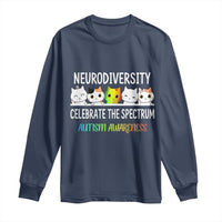 Cute Cats Autism Embrace Long Sleeve Shirt Neurodiversity Celebrate The Spectrum