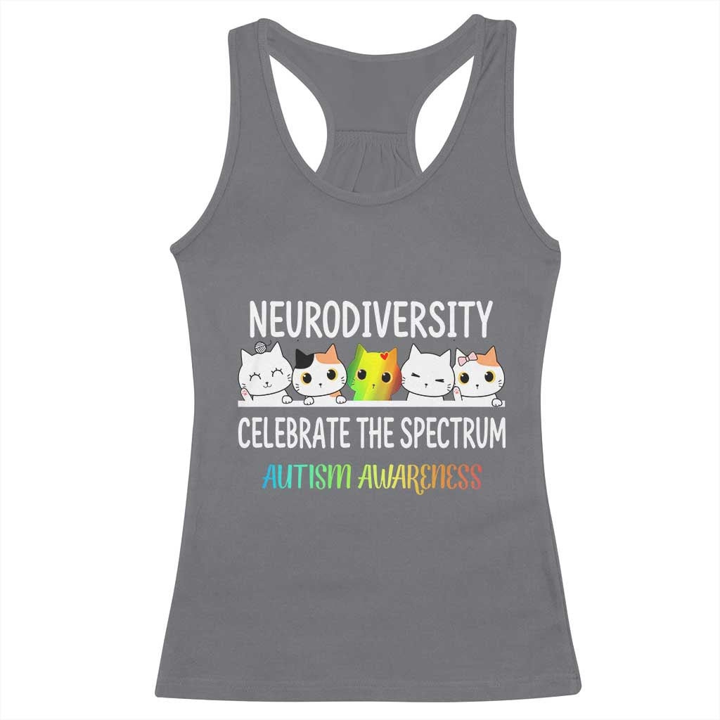 Cute Cats Autism Embrace Racerback Tank Top Neurodiversity Celebrate The Spectrum