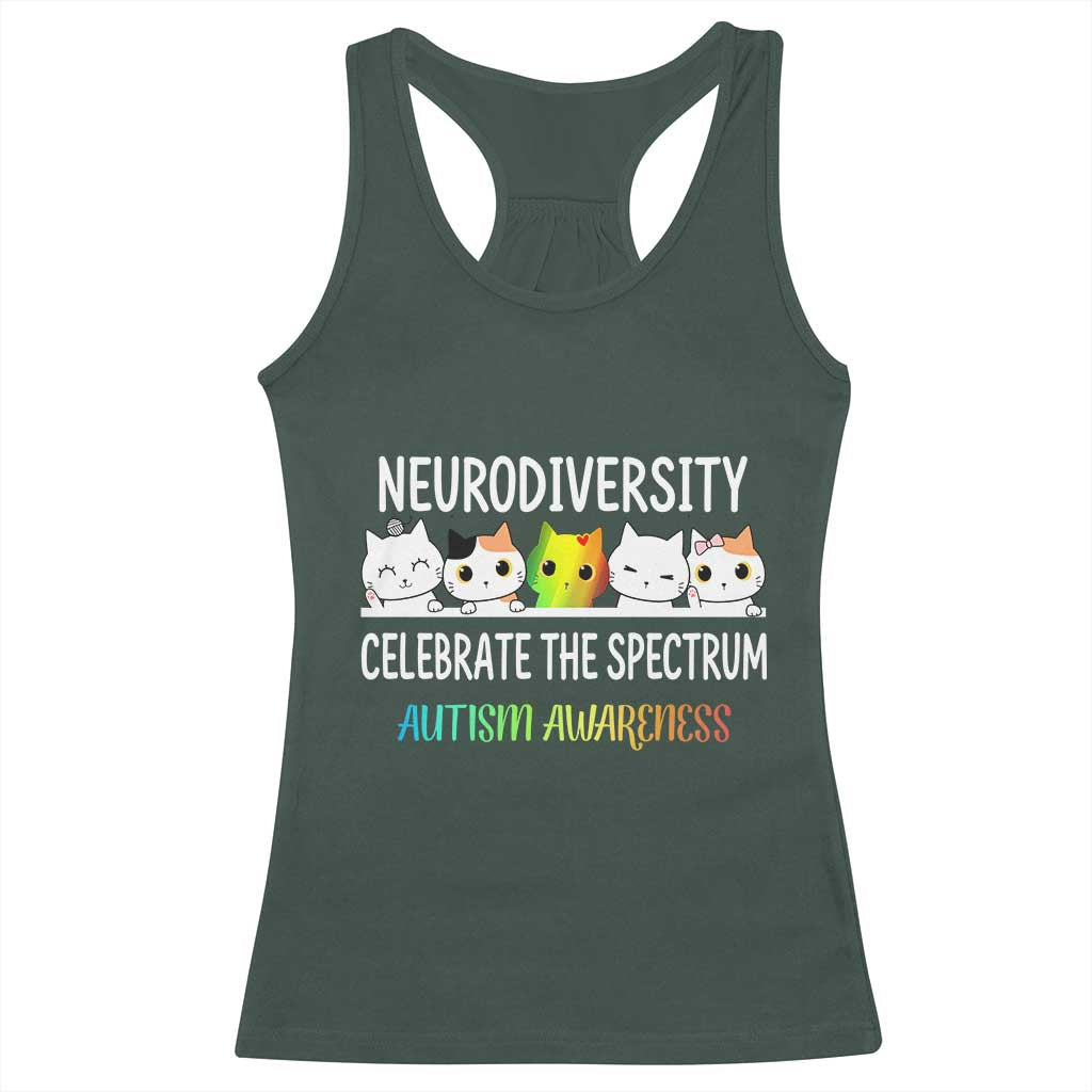 Cute Cats Autism Embrace Racerback Tank Top Neurodiversity Celebrate The Spectrum
