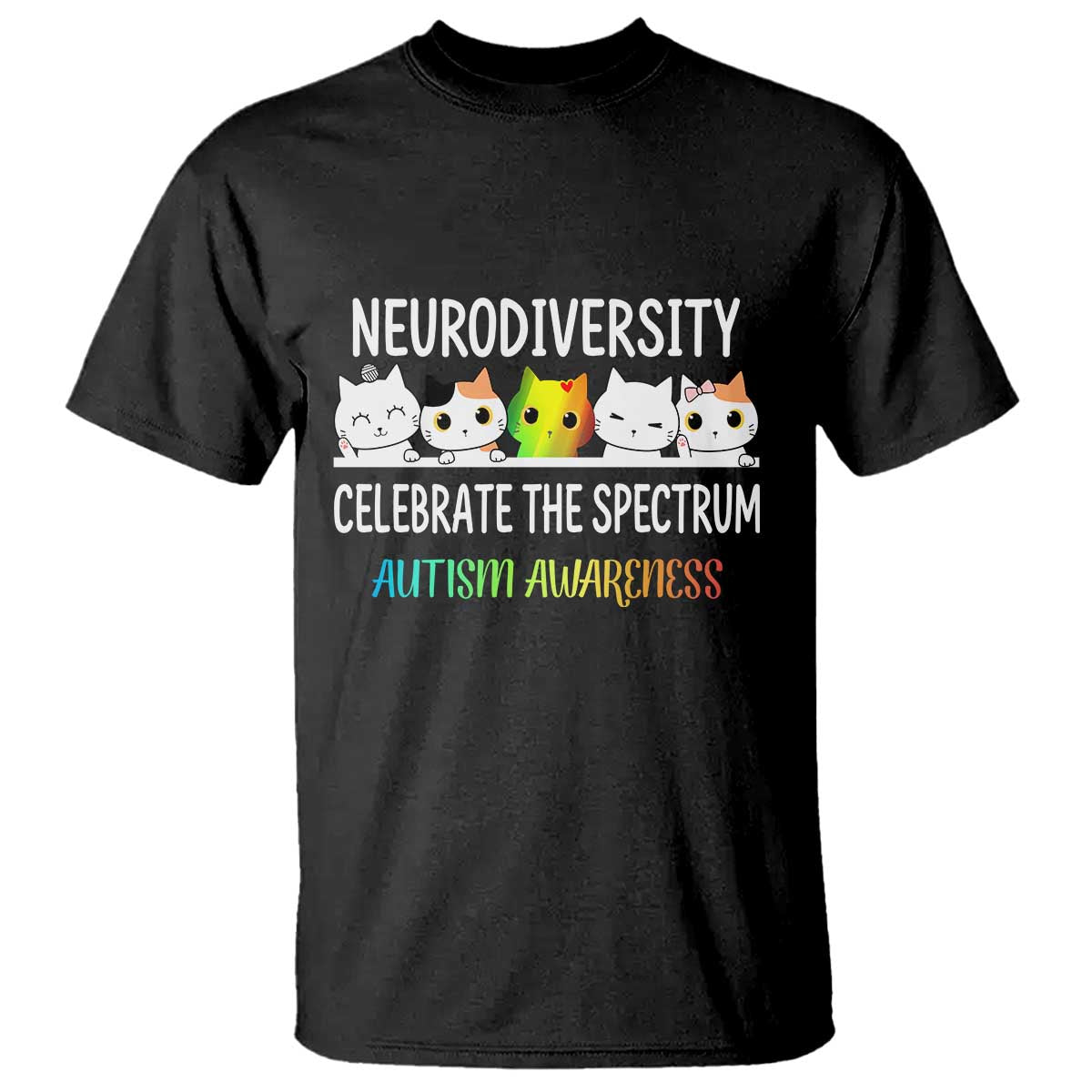 Cute Cats Autism Embrace T Shirt Neurodiversity Celebrate The Spectrum