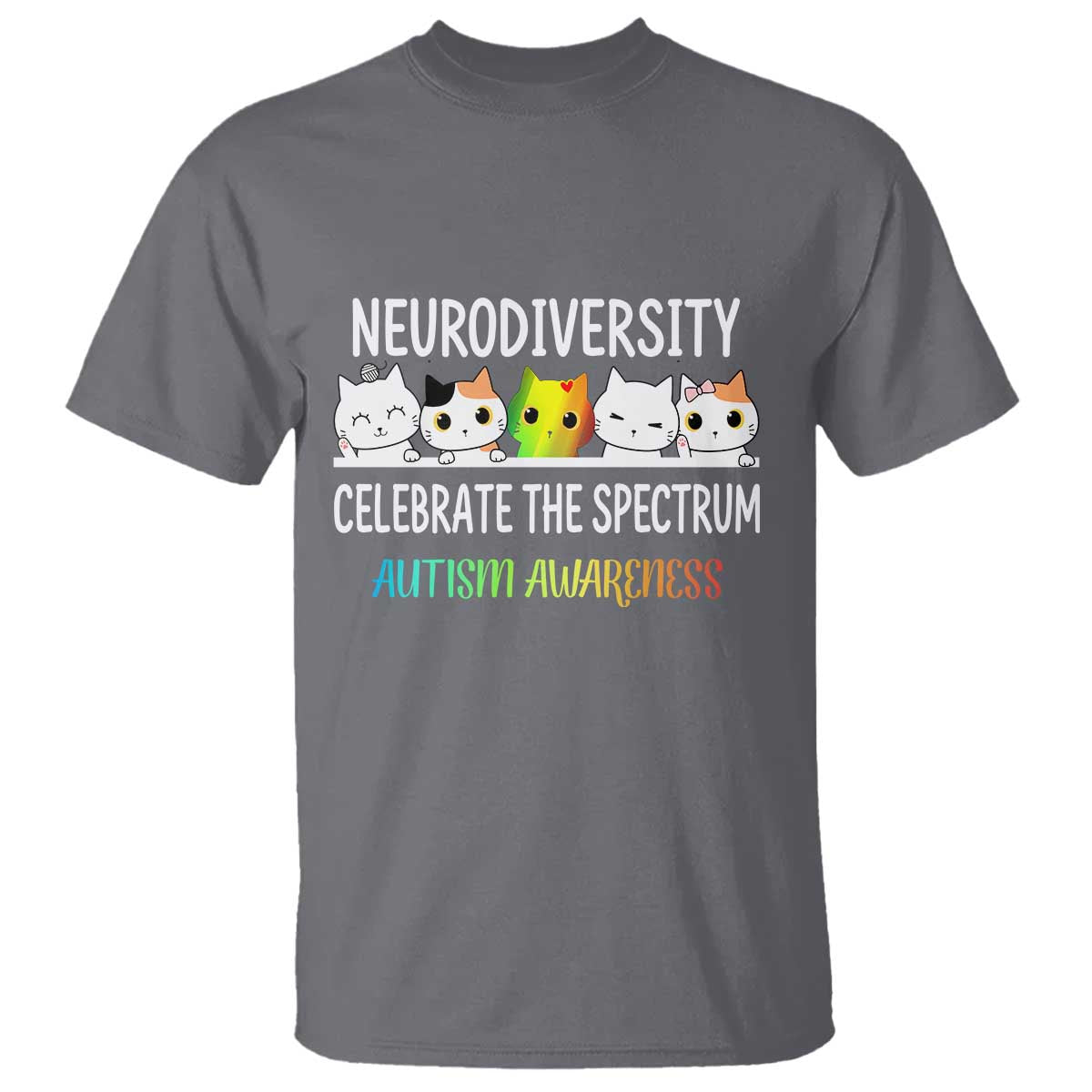 Cute Cats Autism Embrace T Shirt Neurodiversity Celebrate The Spectrum