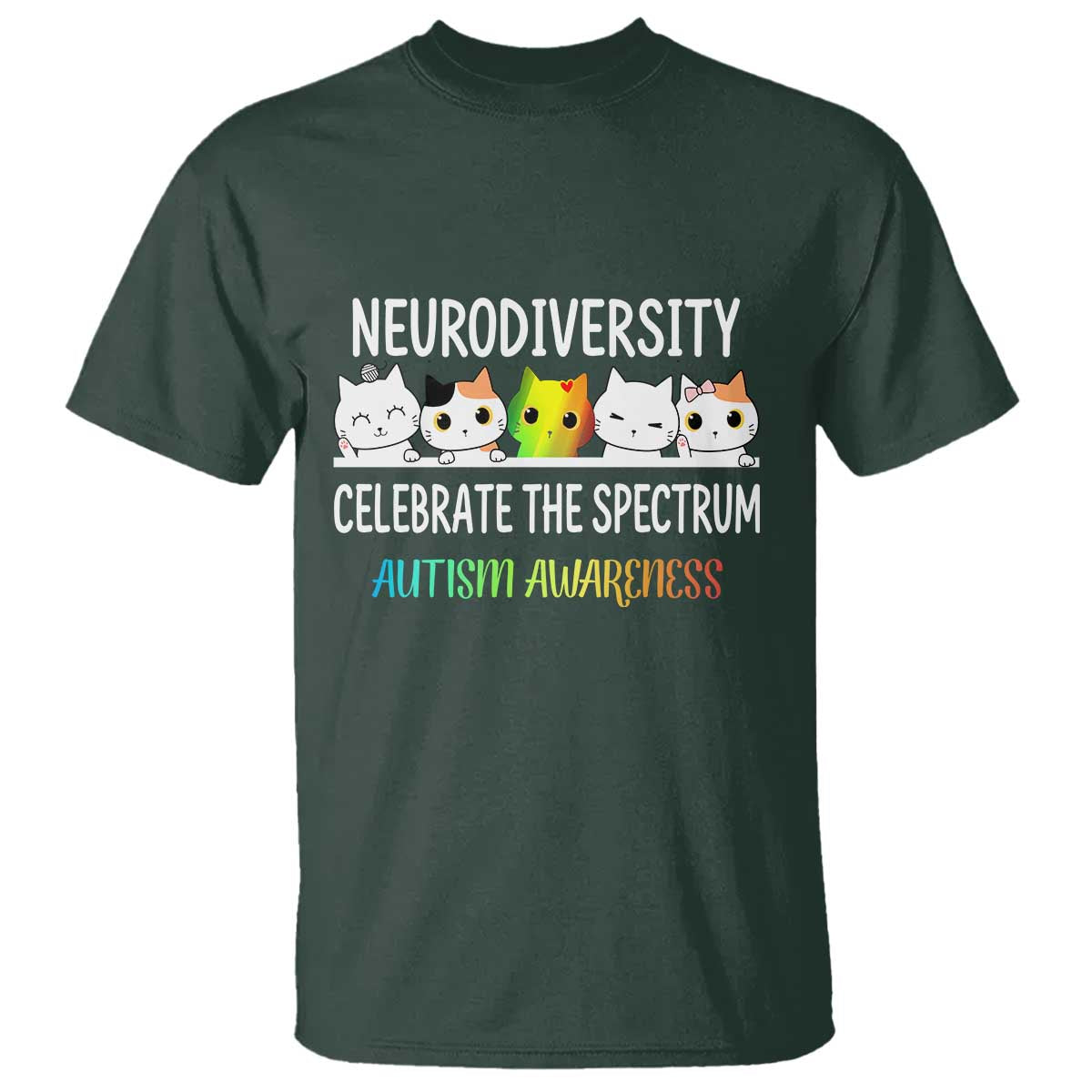 Cute Cats Autism Embrace T Shirt Neurodiversity Celebrate The Spectrum