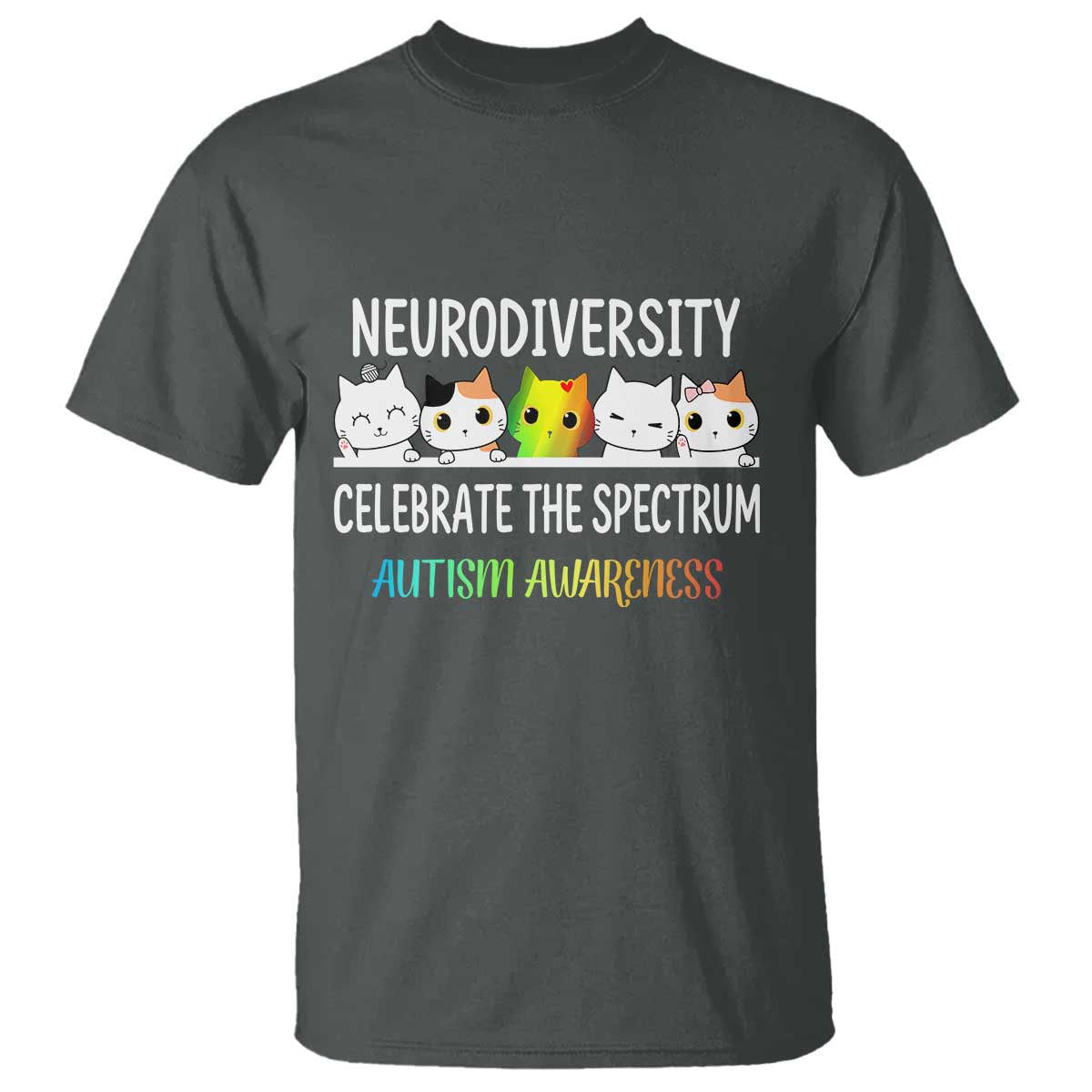 Cute Cats Autism Embrace T Shirt Neurodiversity Celebrate The Spectrum