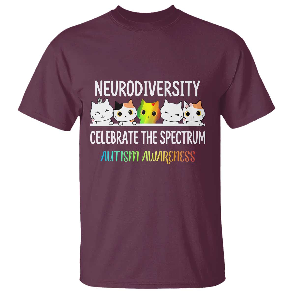 Cute Cats Autism Embrace T Shirt Neurodiversity Celebrate The Spectrum