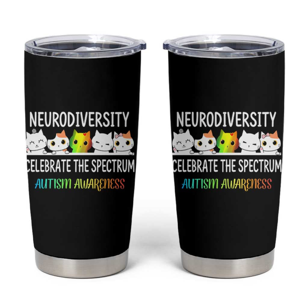 Cute Cats Autism Embrace Tumbler Cup Neurodiversity Celebrate The Spectrum