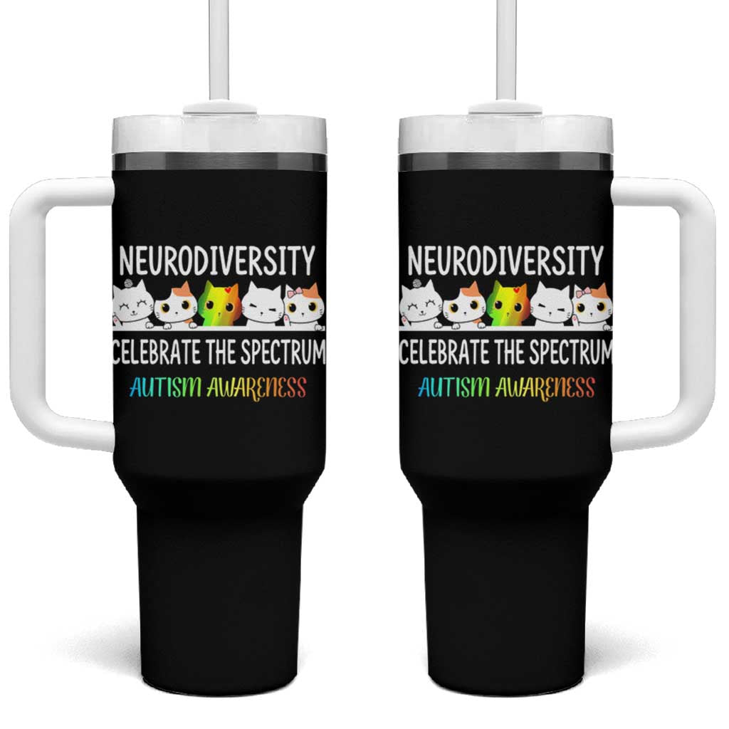 Cute Cats Autism Embrace Tumbler With Handle Neurodiversity Celebrate The Spectrum