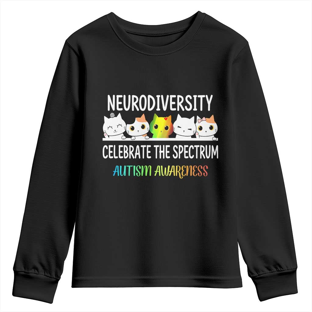 Cute Cats Autism Embrace Youth Sweatshirt Neurodiversity Celebrate The Spectrum