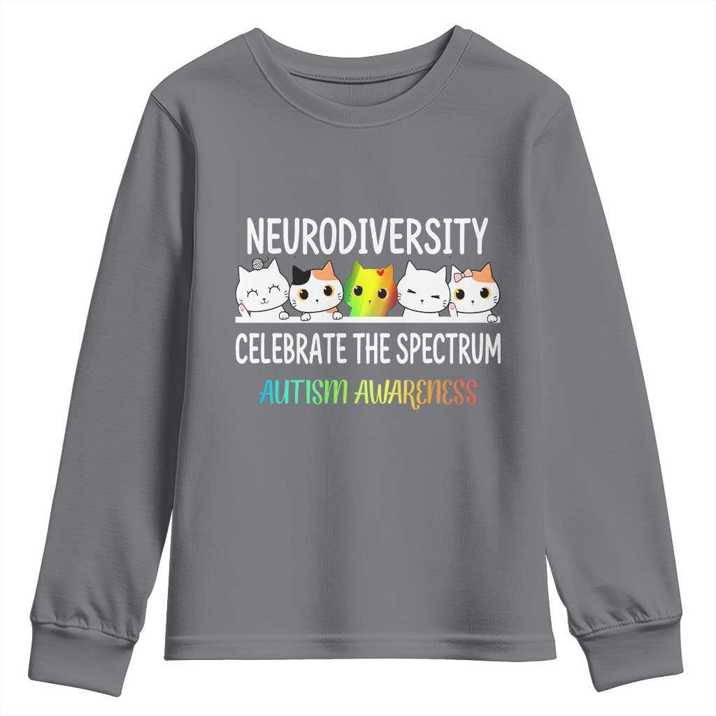 Cute Cats Autism Embrace Youth Sweatshirt Neurodiversity Celebrate The Spectrum