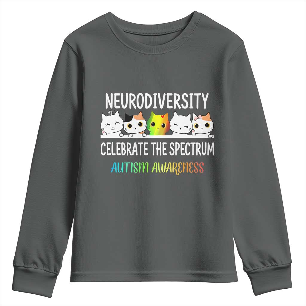 Cute Cats Autism Embrace Youth Sweatshirt Neurodiversity Celebrate The Spectrum