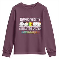 Cute Cats Autism Embrace Youth Sweatshirt Neurodiversity Celebrate The Spectrum