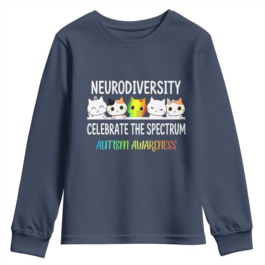 Cute Cats Autism Embrace Youth Sweatshirt Neurodiversity Celebrate The Spectrum