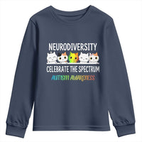 Cute Cats Autism Embrace Youth Sweatshirt Neurodiversity Celebrate The Spectrum