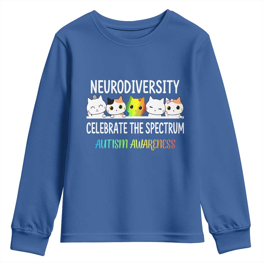 Cute Cats Autism Embrace Youth Sweatshirt Neurodiversity Celebrate The Spectrum