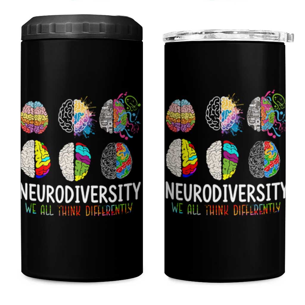 Embrace Neurodiversity 4 in 1 Can Cooler Tumbler We All Think Differently