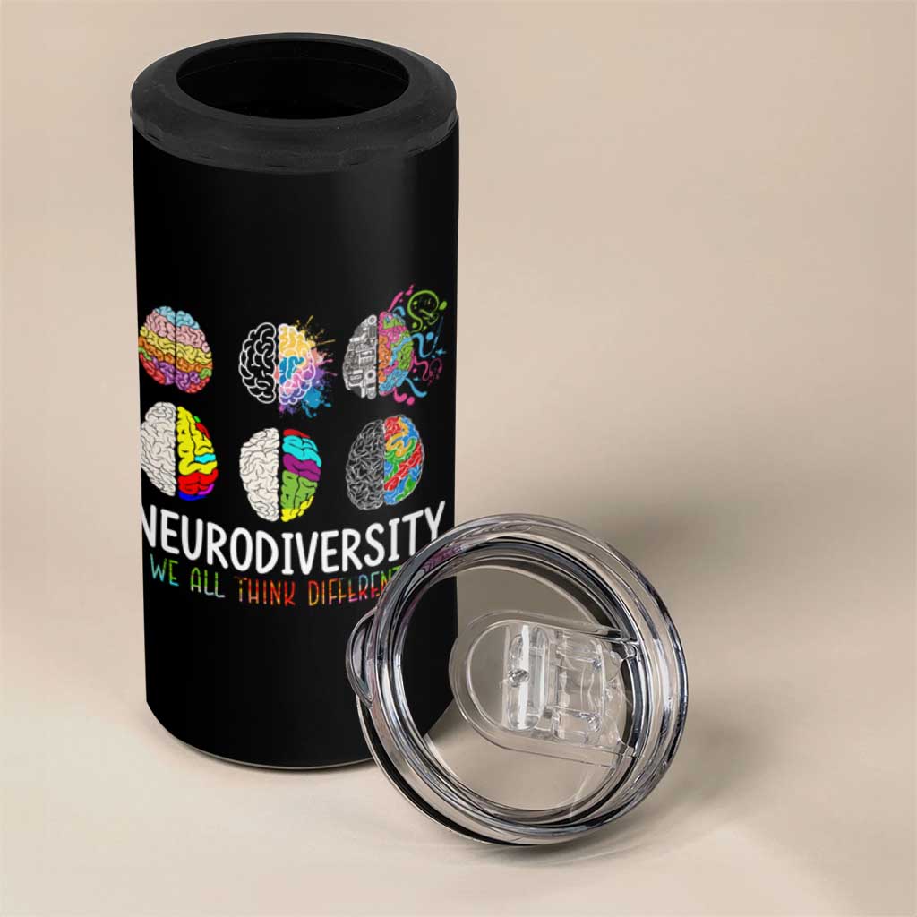 Embrace Neurodiversity 4 in 1 Can Cooler Tumbler We All Think Differently