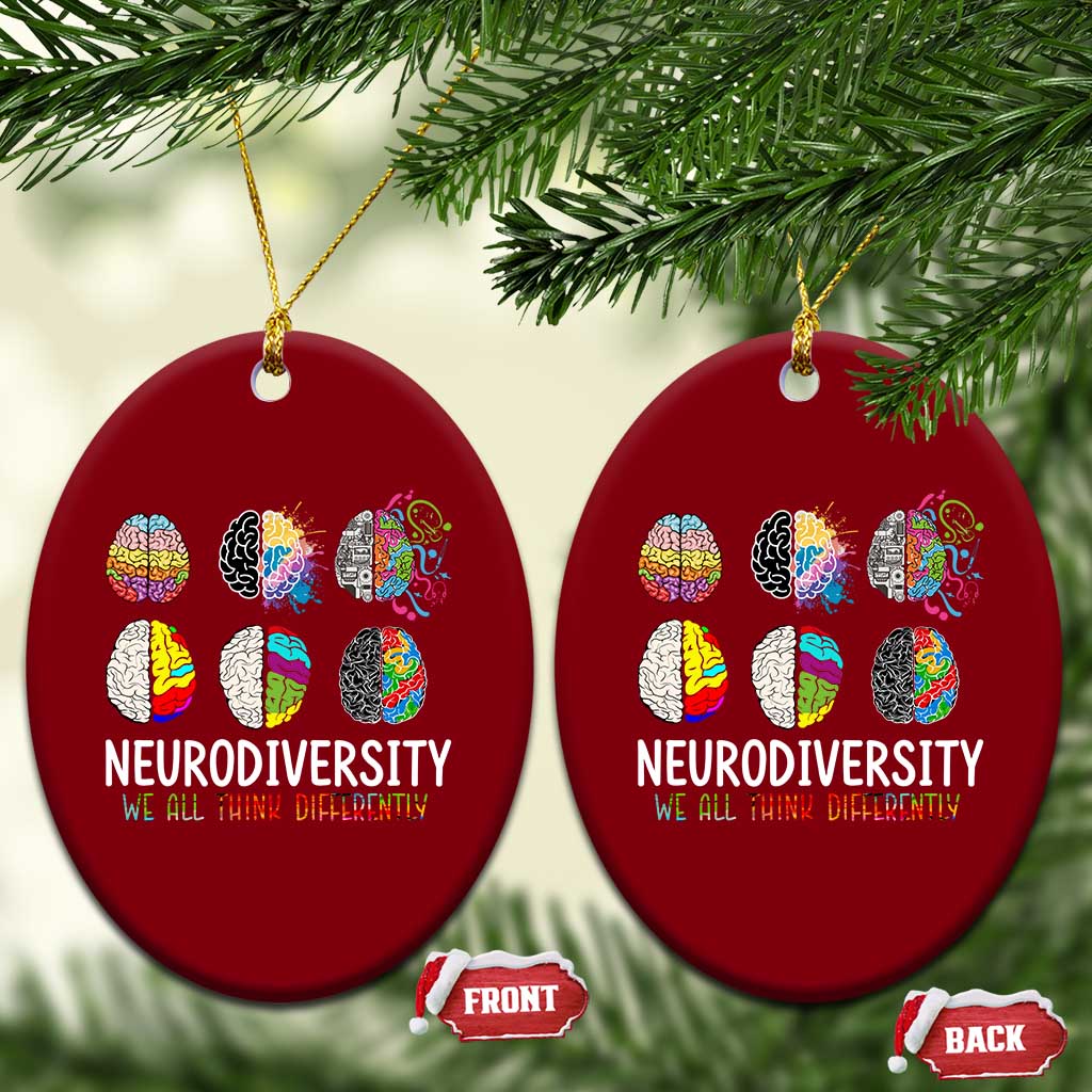 Embrace Neurodiversity Ceramic Ornament We All Think Differently - Wonder Print Shop