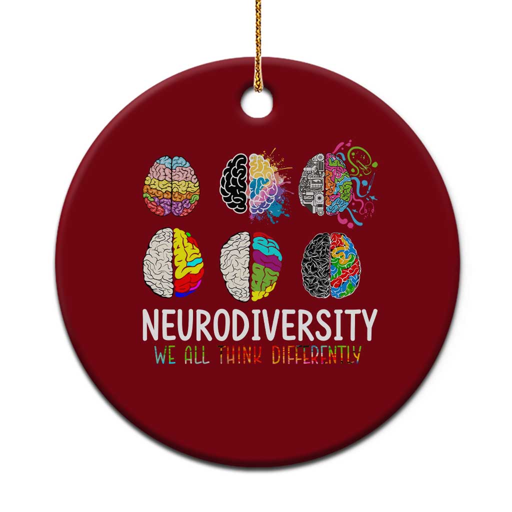 Embrace Neurodiversity Ceramic Ornament We All Think Differently - Wonder Print Shop
