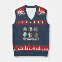 Embrace Neurodiversity V-Neck Knit Sweater Vest We All Think Differently - Wonder Print Shop