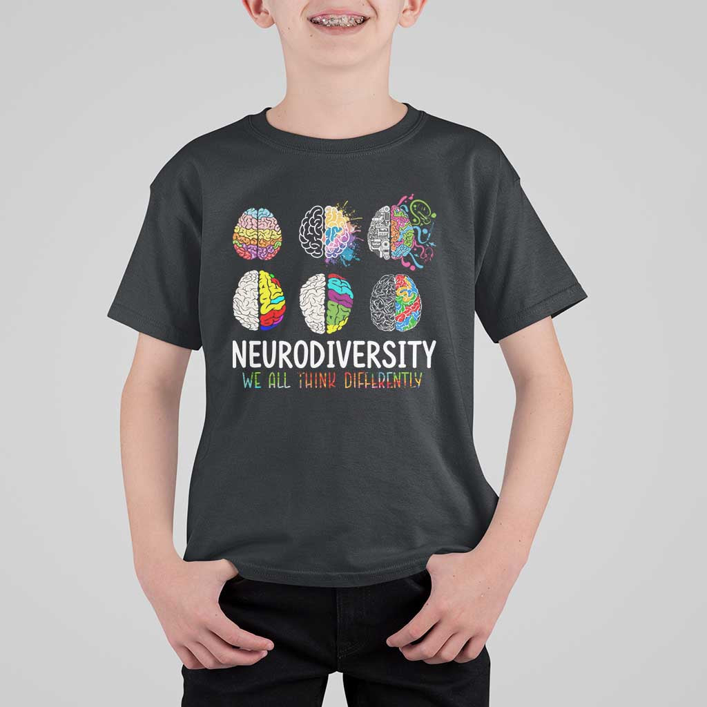 Embrace Neurodiversity T Shirt For Kid We All Think Differently