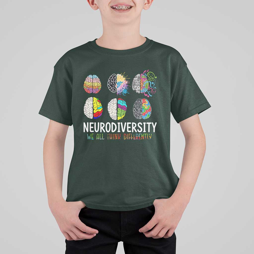 Embrace Neurodiversity T Shirt For Kid We All Think Differently
