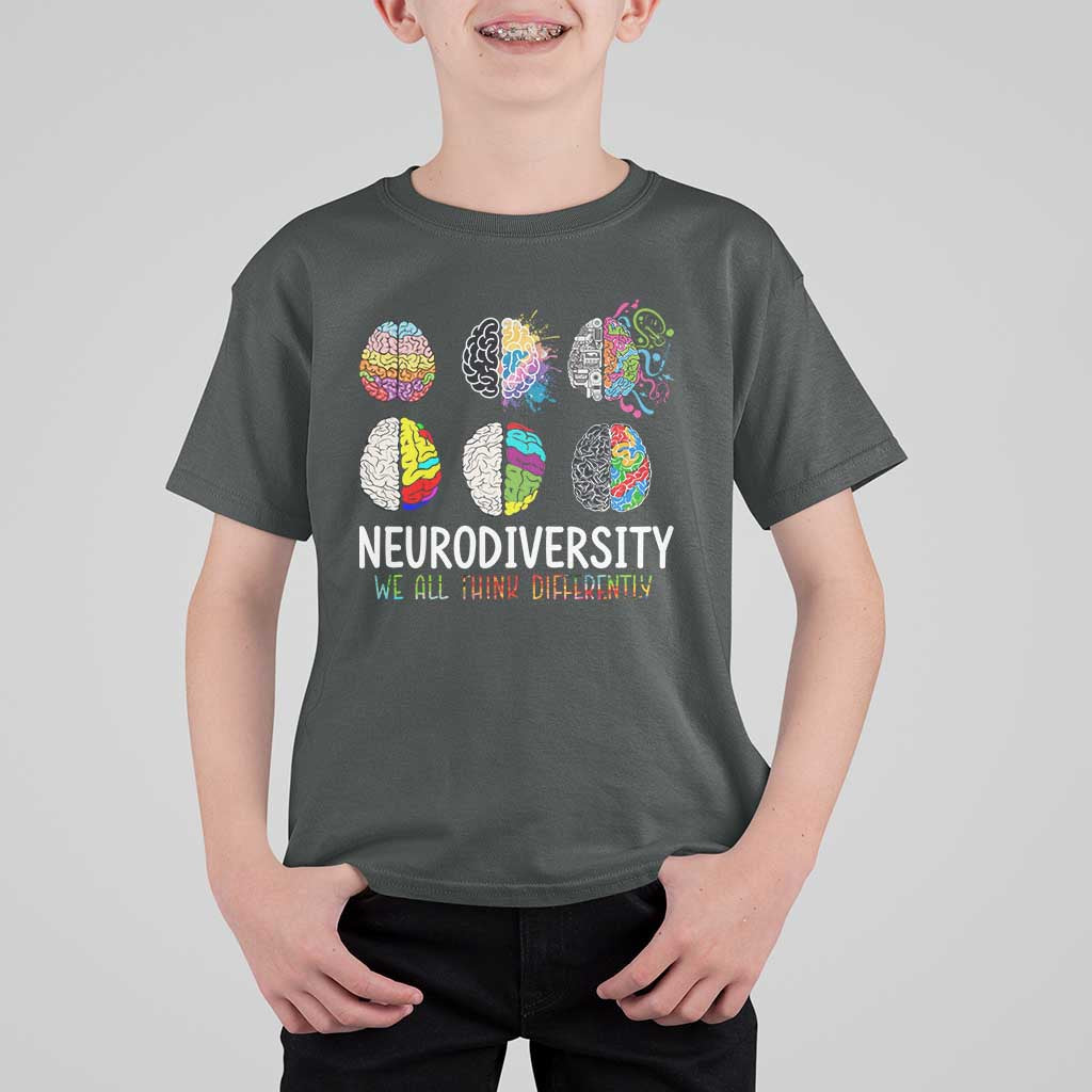 Embrace Neurodiversity T Shirt For Kid We All Think Differently