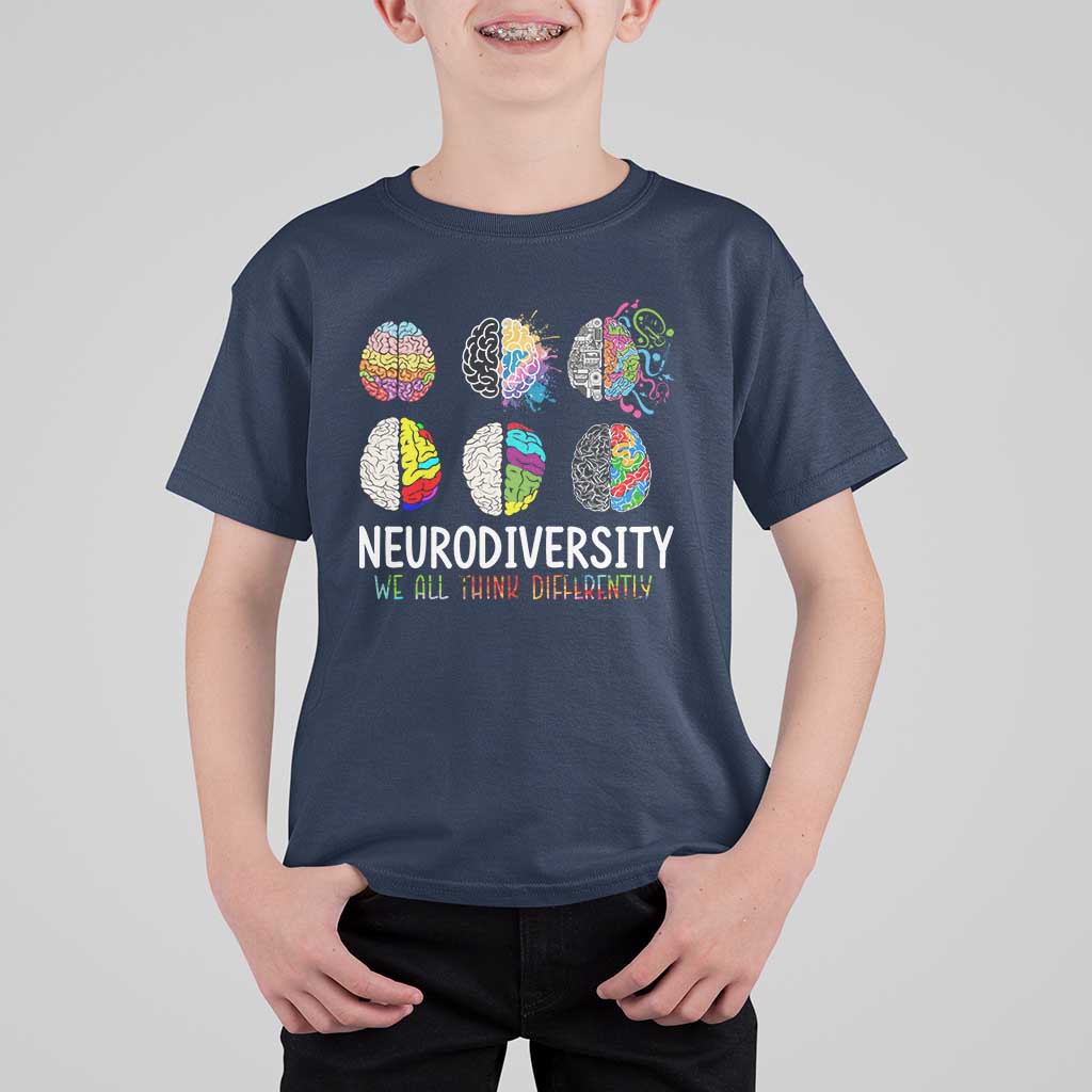 Embrace Neurodiversity T Shirt For Kid We All Think Differently