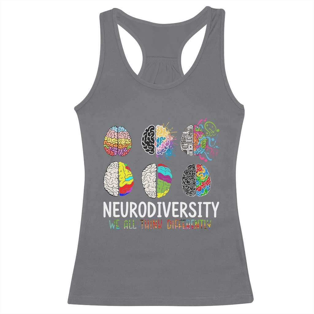 Embrace Neurodiversity Racerback Tank Top We All Think Differently