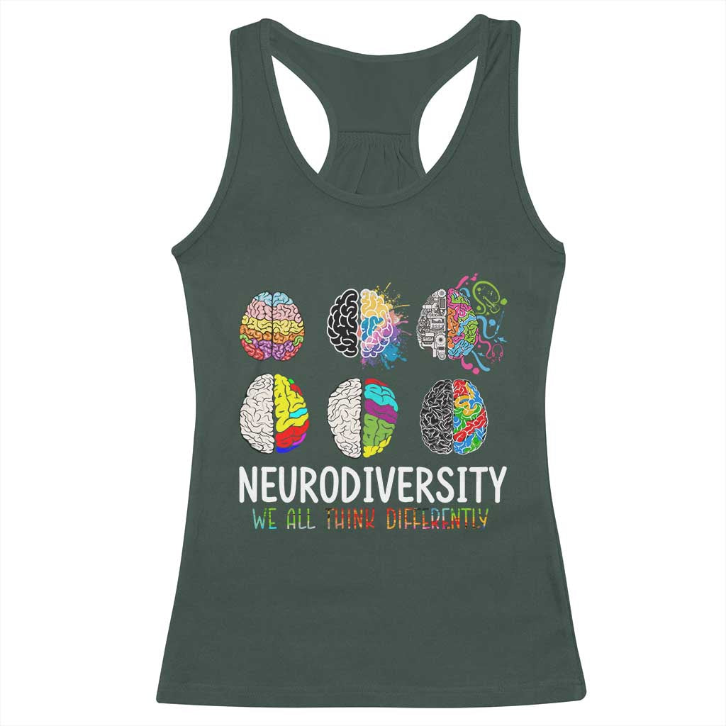 Embrace Neurodiversity Racerback Tank Top We All Think Differently