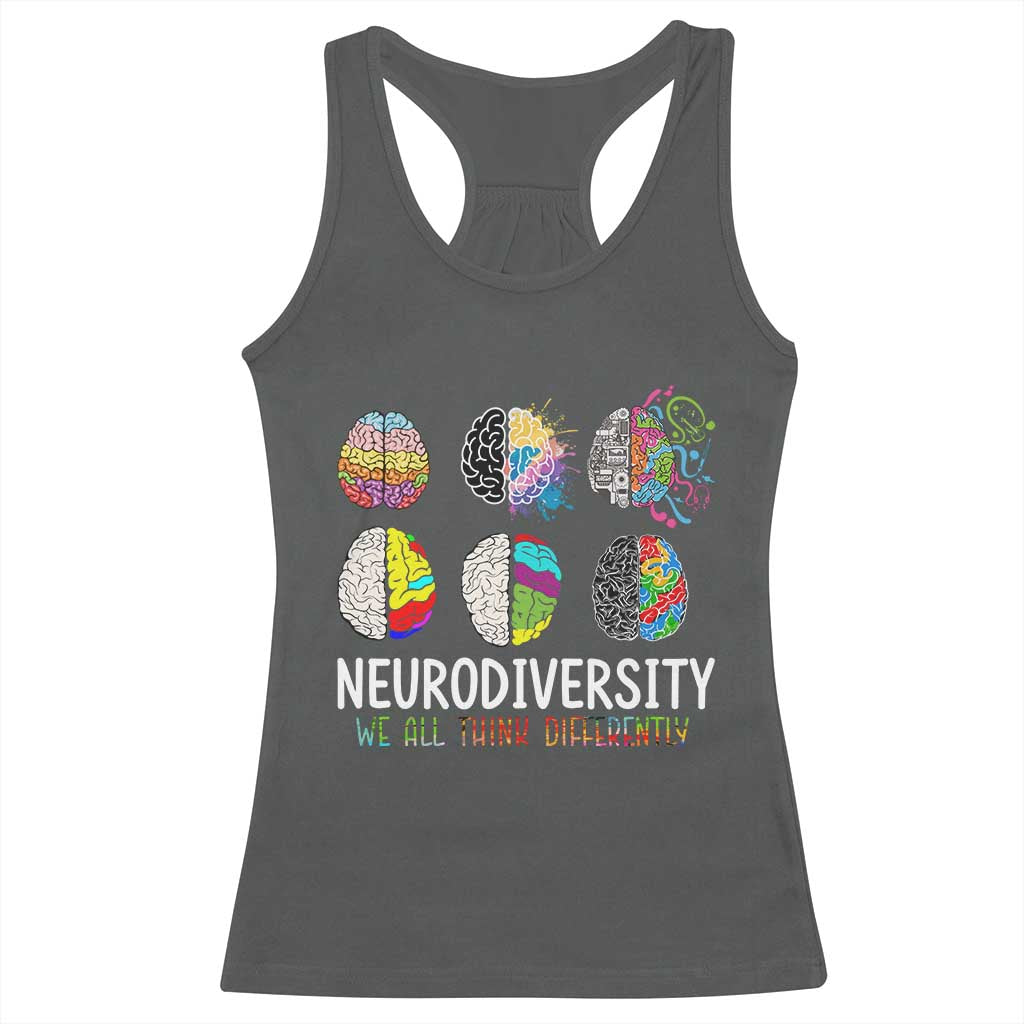 Embrace Neurodiversity Racerback Tank Top We All Think Differently