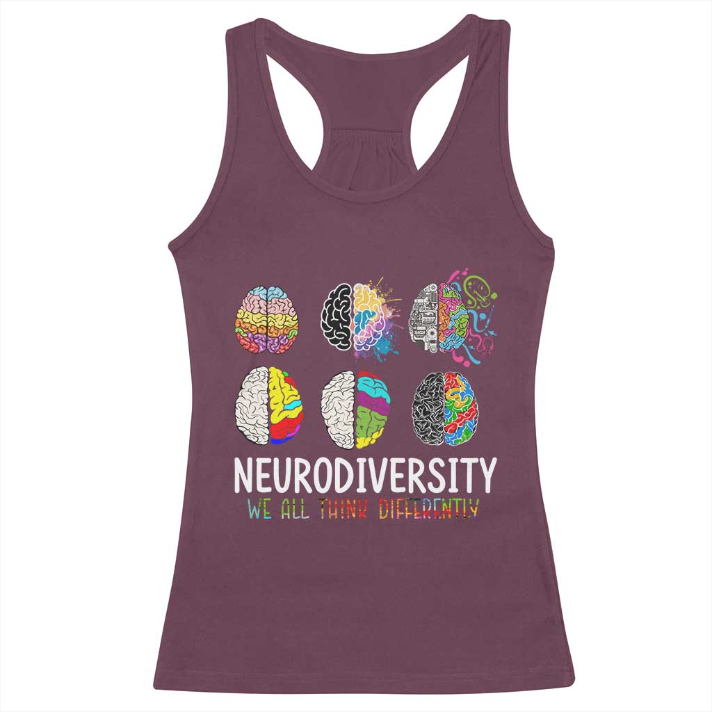 Embrace Neurodiversity Racerback Tank Top We All Think Differently