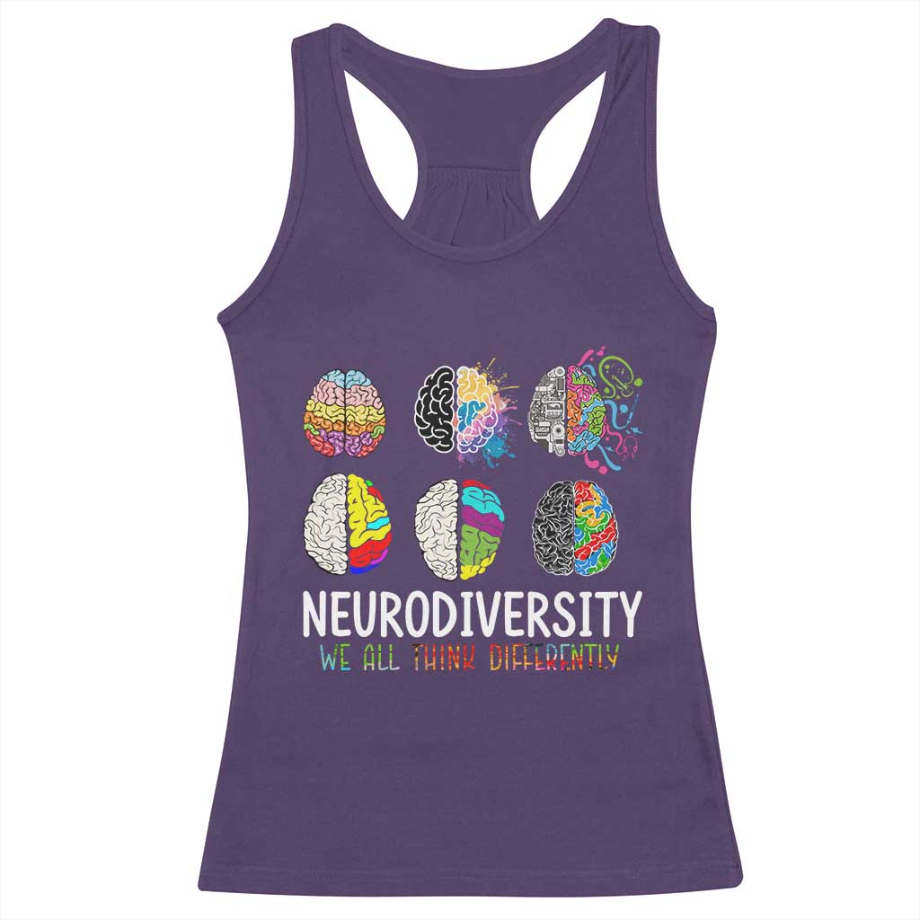 Embrace Neurodiversity Racerback Tank Top We All Think Differently