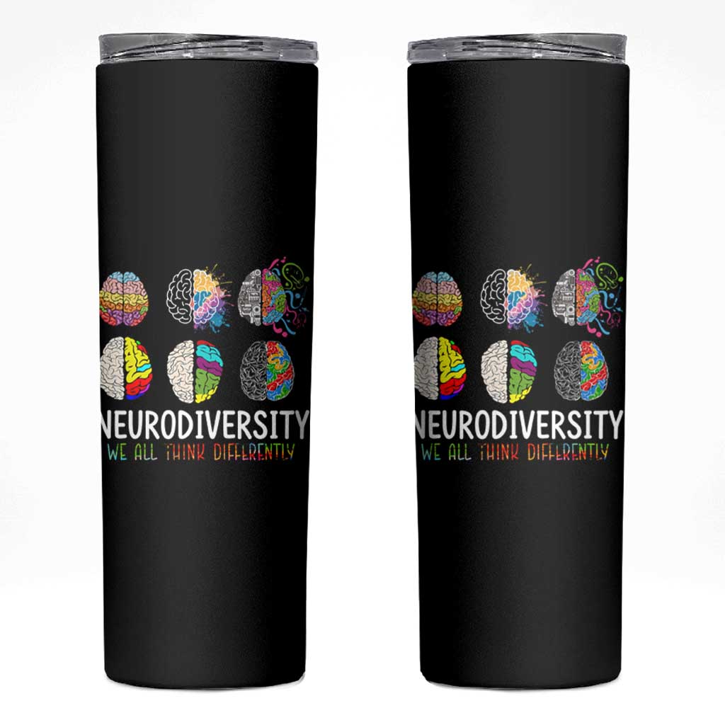 Embrace Neurodiversity Skinny Tumbler We All Think Differently