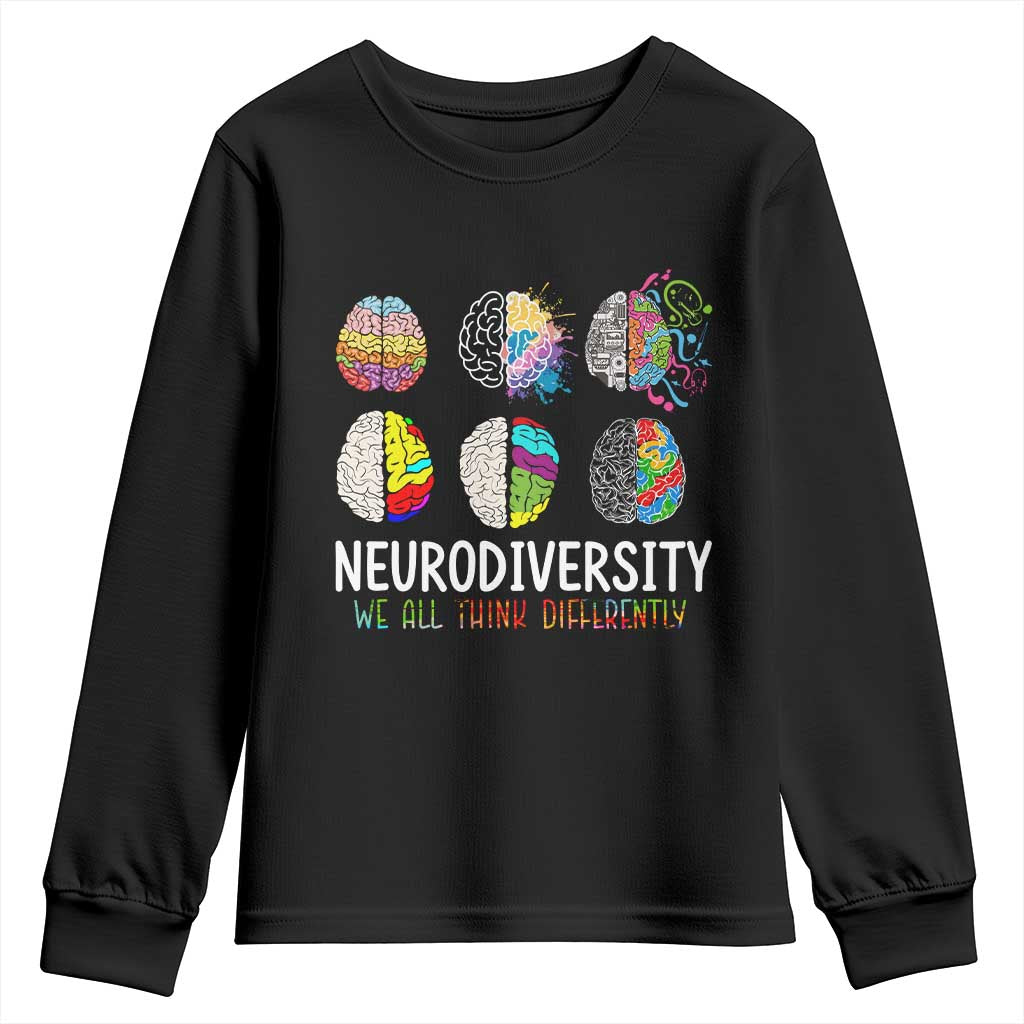 Embrace Neurodiversity Youth Sweatshirt We All Think Differently