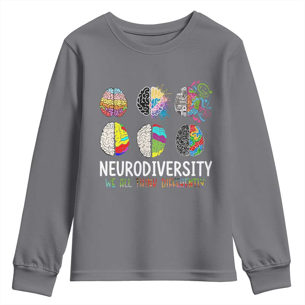 Embrace Neurodiversity Youth Sweatshirt We All Think Differently
