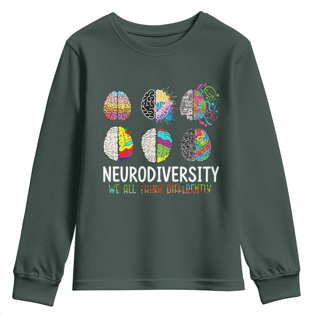 Embrace Neurodiversity Youth Sweatshirt We All Think Differently